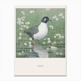 Ohara Koson Inspired Bird Painting Coot 3 Poster Canvas Print