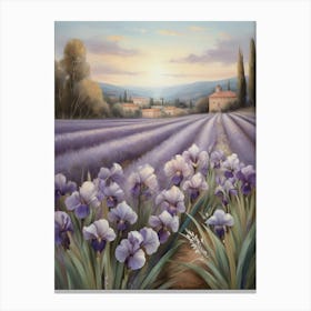 Lavender Field Landscape Art Canvas Print