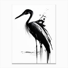 Black Heron Impressionistic 5 Canvas Print