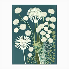 Queen Anne's Lace Wildflower Modern Muted Colours 2 Canvas Print