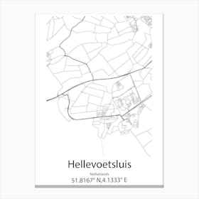 Hellevoetsluis,Netherlands Minimalist Map Canvas Print