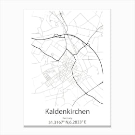 Kaldenkirchen,Germany Minimalist Map Canvas Print