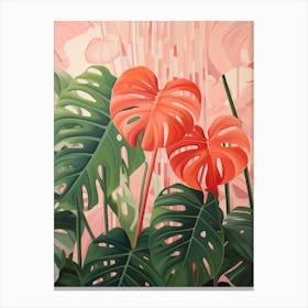 Tropical Plant Painting Monstera Deliciosa 4 Canvas Print