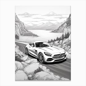 Mercedes Benz Amg Gt Coast Drawing 4 Canvas Print