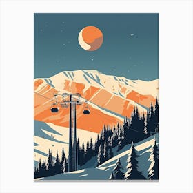 Snowbird Ski Resort   Utah, Usa, Ski Resort Illustration 2 Simple Style Canvas Print