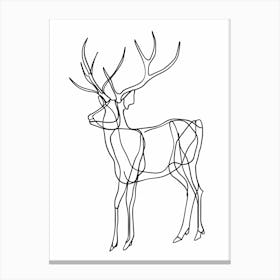 Wire Deer animal lines art Canvas Print