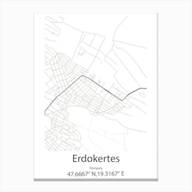 Erdokertes,Hungary Minimalist Map Canvas Print