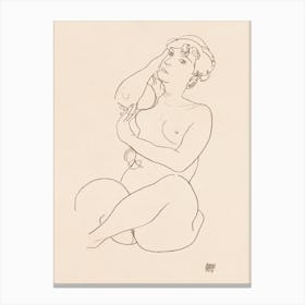Naked Lady; Nude (1917), Egon Schiele Canvas Print