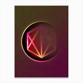Geometric Neon Glyph on Jewel Tone Triangle Pattern 412 Canvas Print