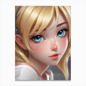 Anime Girl With Blue Eyes 2 Canvas Print