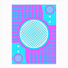 Geometric Glyph in White and Bubblegum Pink and Candy Blue n.0030 Canvas Print