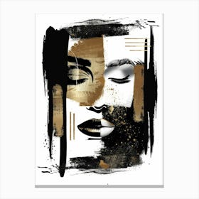 Gold And Black Abstract Painting 25 Canvas Print