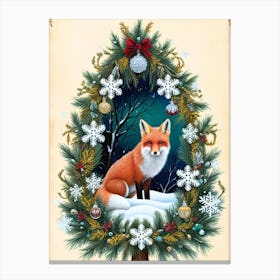 William Morris Christmas Fox 1 Canvas Print