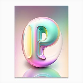 P, Alphabet Bubble Rainbow 1 Canvas Print