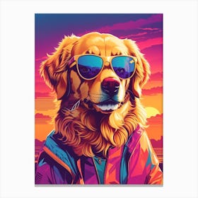 Golden Retriever Dog Wearing Glasses Canvas Print