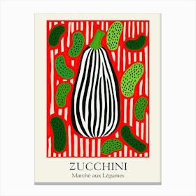 Marche Aux Legumes Zucchini Summer Illustration 1 Canvas Print