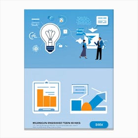 Business Decision Making Process Represented As Minimalistic Icons Split Screens Showing A Thought (4) Canvas Print