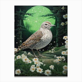 Ohara Koson Inspired Bird Painting Lark 1 Canvas Print