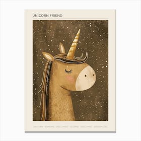 Mocha Unicorn Muted Pastels Poster Canvas Print