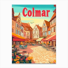 Aihrgdesign A Classic 1960s Travel Poster For Colmar 3 Canvas Print