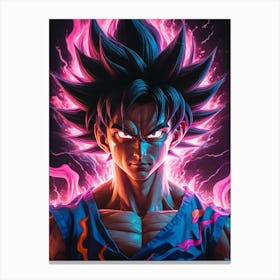 Goku Dragon Ball Z Neon Iridescent (20) Canvas Print
