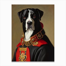 Dogo Argentino 2 Renaissance Portrait Oil Painting Canvas Print