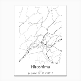 Hiroshima,Japan Minimalist Map Canvas Print