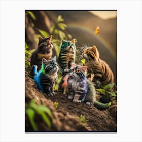 Rainbow Kittens Canvas Print