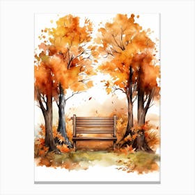 Cute Autumn Fall Scene 17 Canvas Print