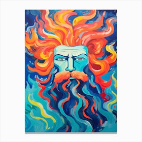 Vibrant Poseidon Pop Art 8 Canvas Print