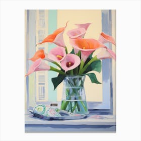 A Vase With Calla Lily, Flower Bouquet 2 Canvas Print