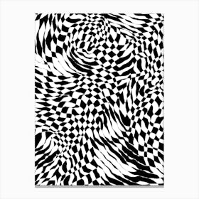 Op Art Checkerboard - Monochrome Canvas Print