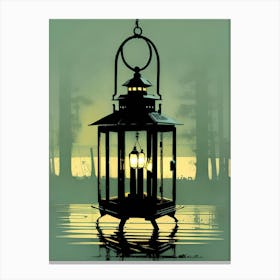 Lantern In The Water Canvas Print