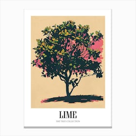 Lime Tree Colourful Illustration 3 Poster Canvas Print