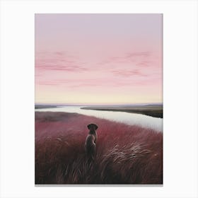 Dog In The Grass Canvas Print