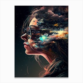 Beautifull Mind Girl Art Paint Canvas Print