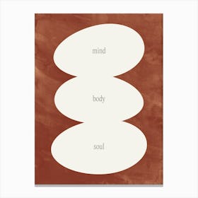 Mind Body and Soul Abstract Organic Shapes in Terracotta Canvas Print