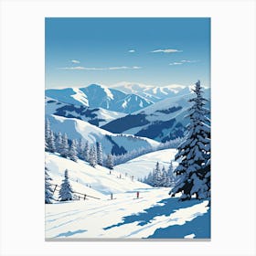 Taos Ski Valley   New Mexico, Usa, Ski Resort Illustration 0 Simple Style Canvas Print