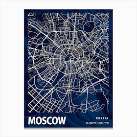 Moscow Crocus Marble Map Canvas Print