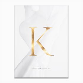 Letter K Gold Canvas Print