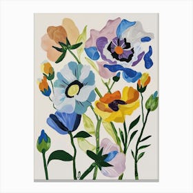 Painted Florals Lisianthus 3 Canvas Print