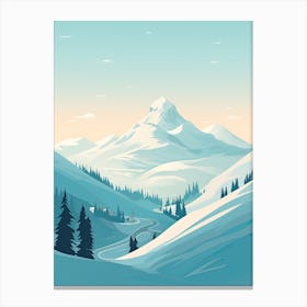 Les 3 Vallees   France, Ski Resort Illustration 0 Simple Style Canvas Print