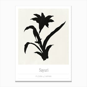 Minimalist Black Floral Silhouette, Scandi Flower Market Canvas Print