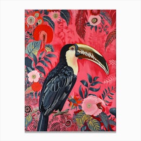 Floral Animal Painting Toucan 2 Canvas Print