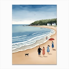 People On The Beach Painting (63) Canvas Print
