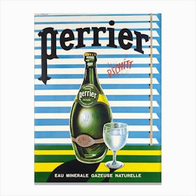 Vintage Perrier Mineral Water Print Canvas Print