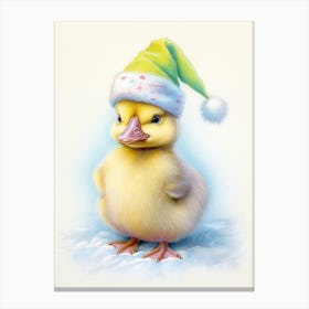 Christmas Hat Duckling 1 Canvas Print