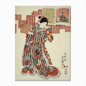 Poem By Kamakura Udaijin By Utagawa Kunisada Canvas Print