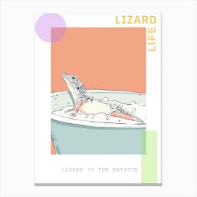 Lizard In The Bathtub Modern Abstract Illustration 4 Poster Canvas Print