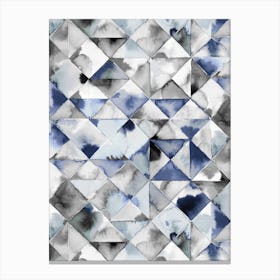 Moody Triangles Cold Blue Canvas Print